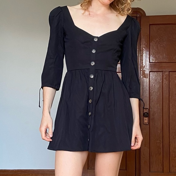Reformation Dresses & Skirts - Reformation Black Button Down Mini Dress